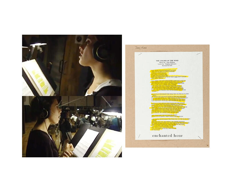 Pocahontas, Original Used Lyric Sheet